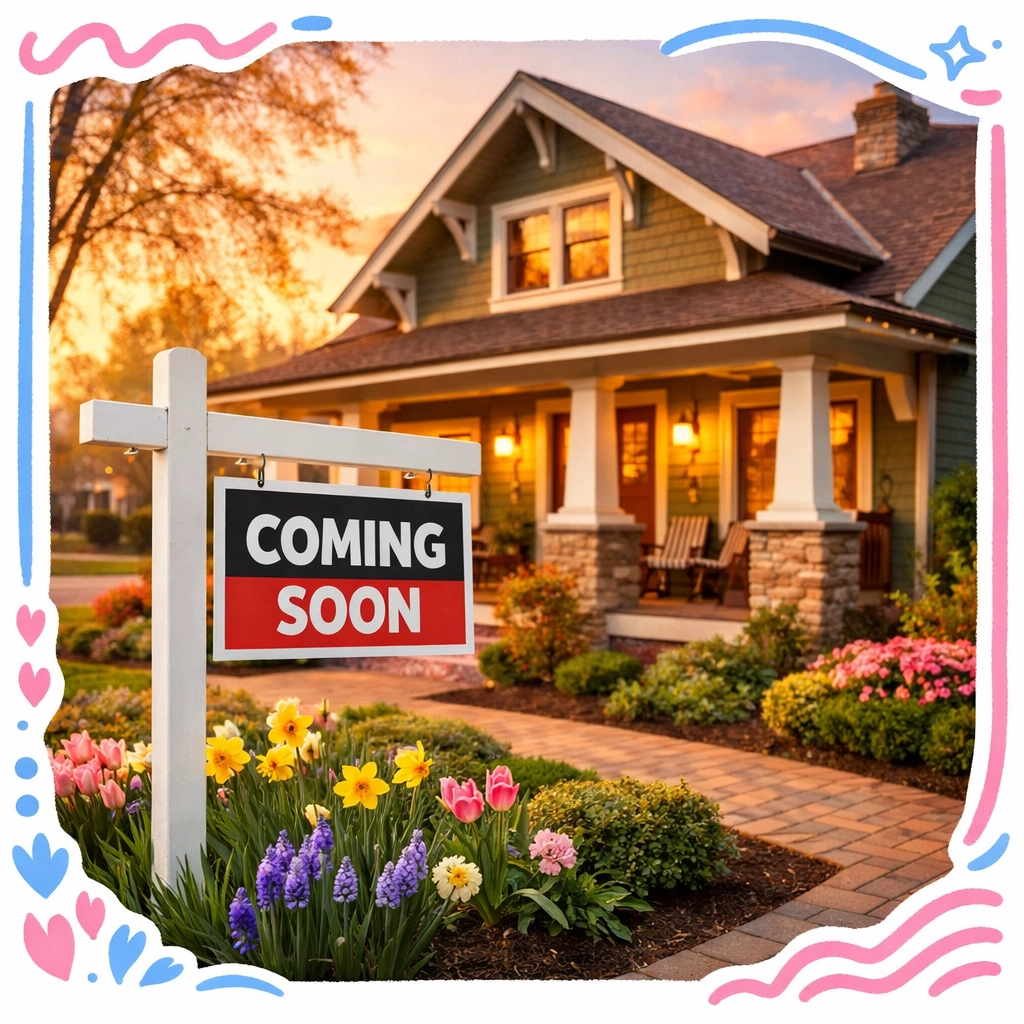 Craftsman-style home with Coming Soon sign in North Metro Atlanta ready for spring 2026 market