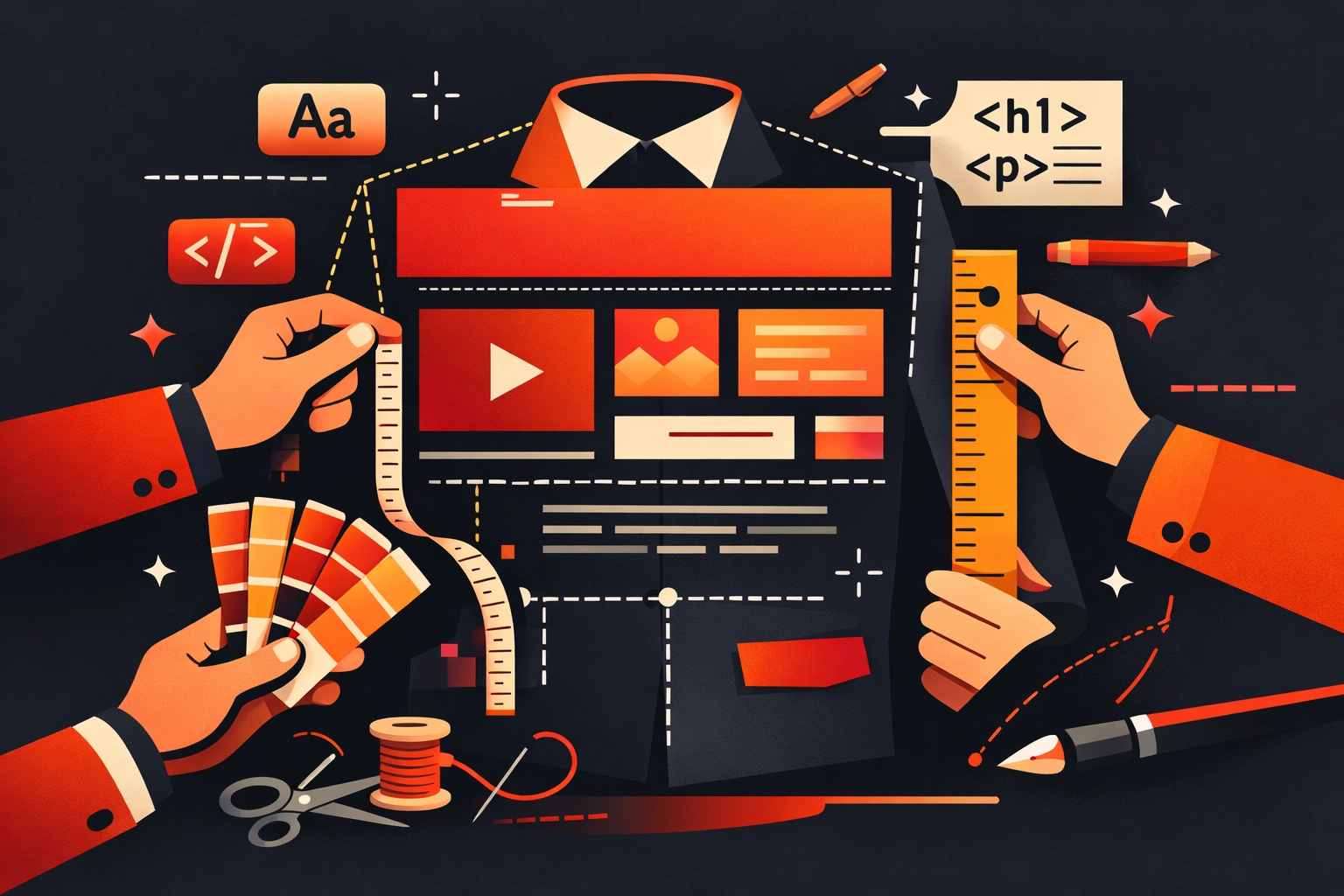 Bespoke custom website development process showing tailored design and functionality