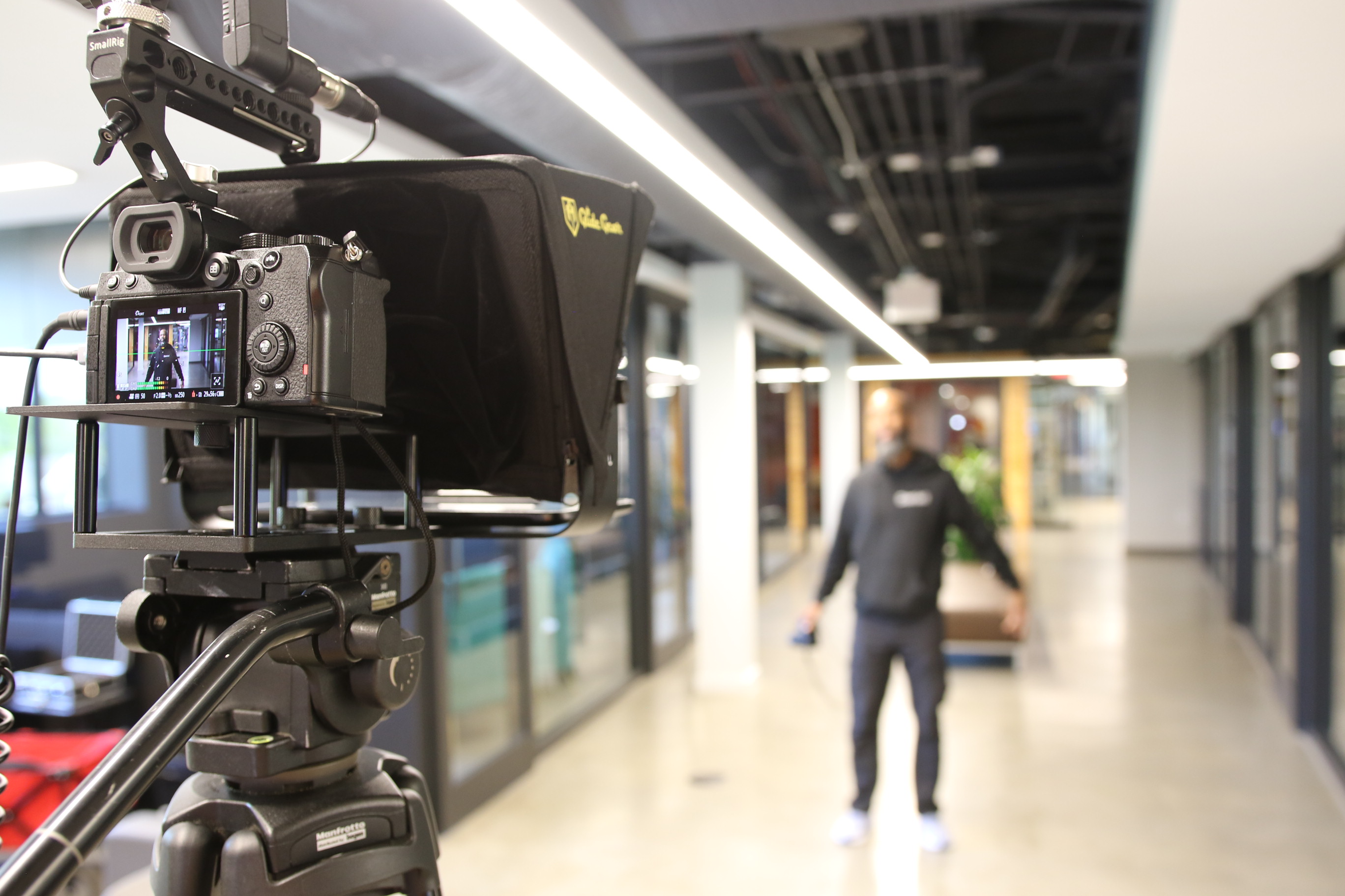 Professional Video Production Setup in Modern Office