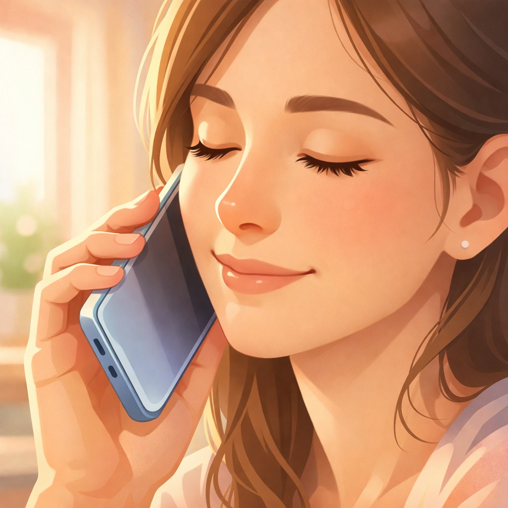 Woman feeling relief during phone call with family law virtual receptionist service