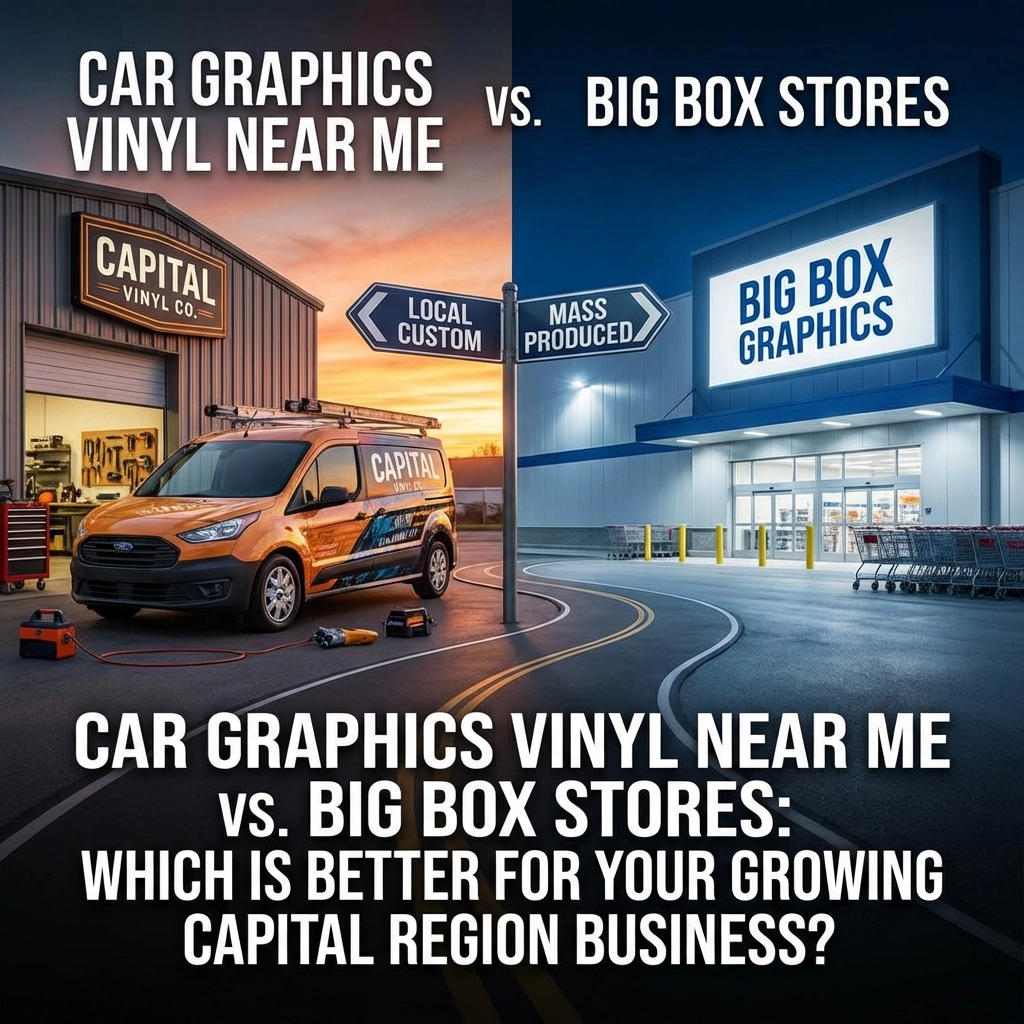 Car Graphics Vinyl Near Me vs. Big Box Stores: Which Is Better for Your Growing Capital Region Business?