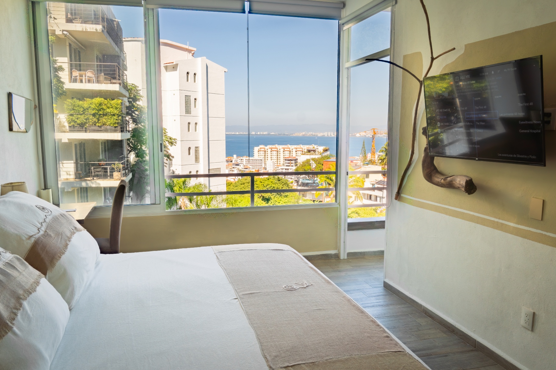 Modern condo bedroom in Puerto Vallarta
