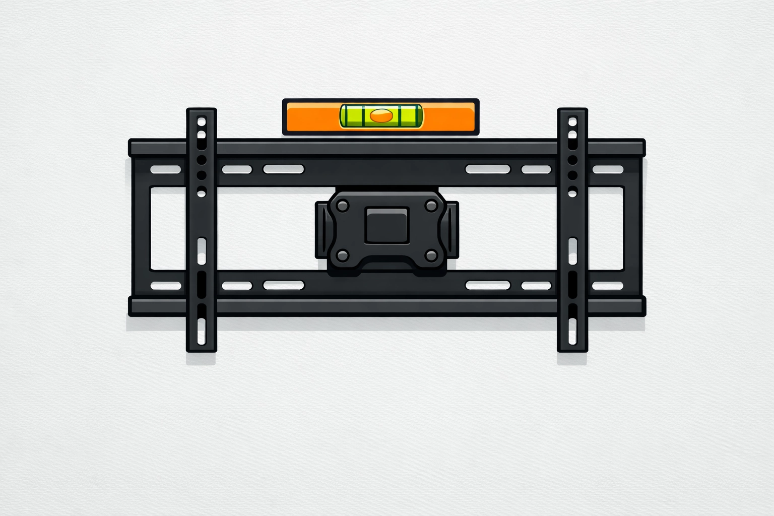 A level TV mounting bracket on a wall representing professional installation services in Yaletown.