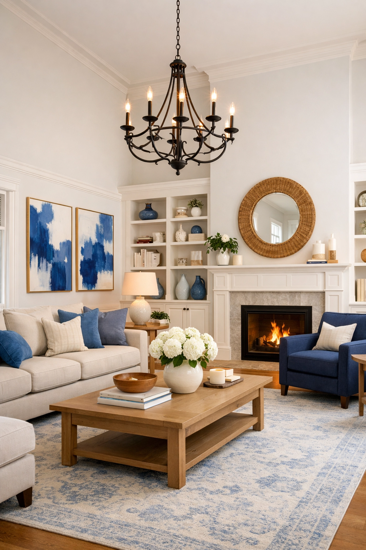 Dust-free family room in a Massachusetts home after a top-tier house cleaning session by the Ninjas.