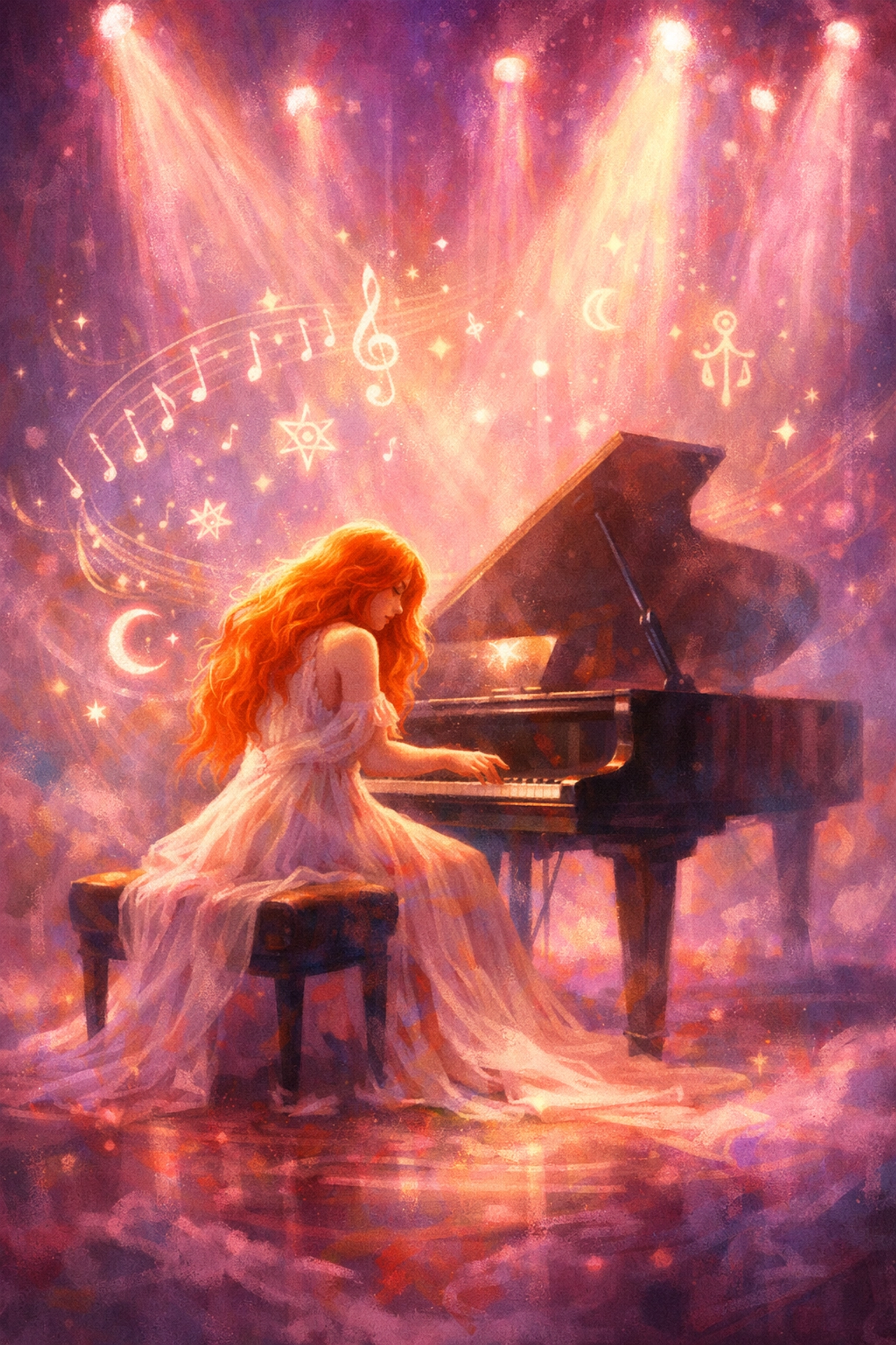 Tori Amos performing at piano with mystical atmosphere representing queer sacred spaces