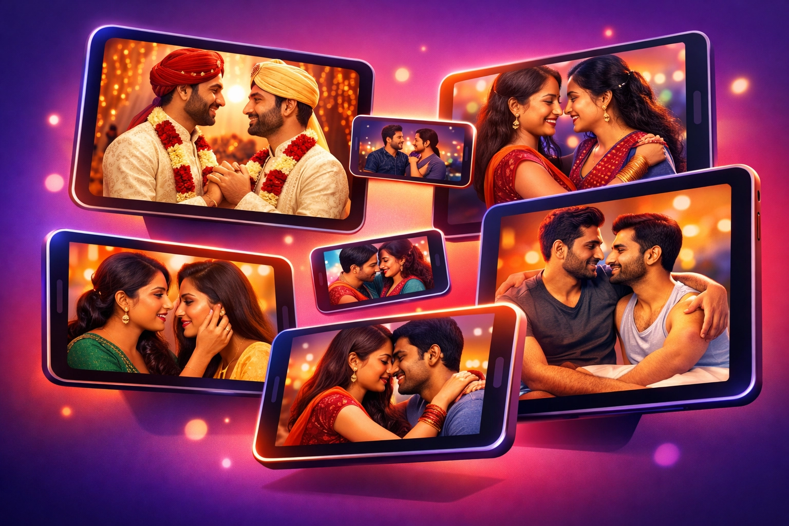 Indian LGBTQ+ web series displayed on multiple streaming devices