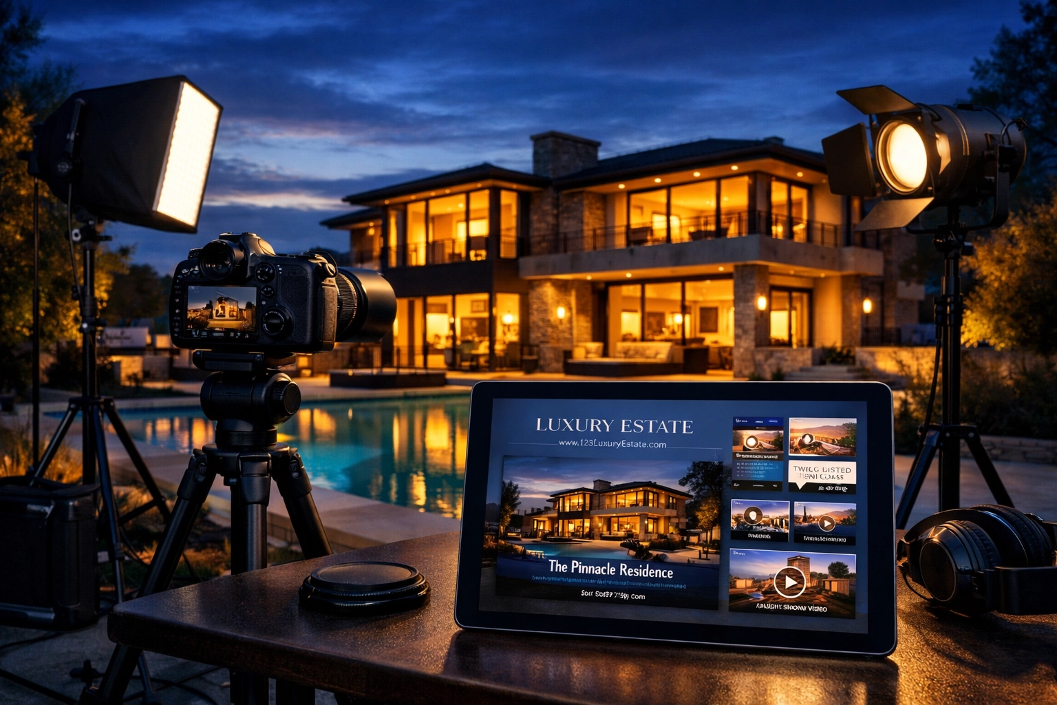 Professional real estate photography setup with complete media kit delivery for Saskatoon listing