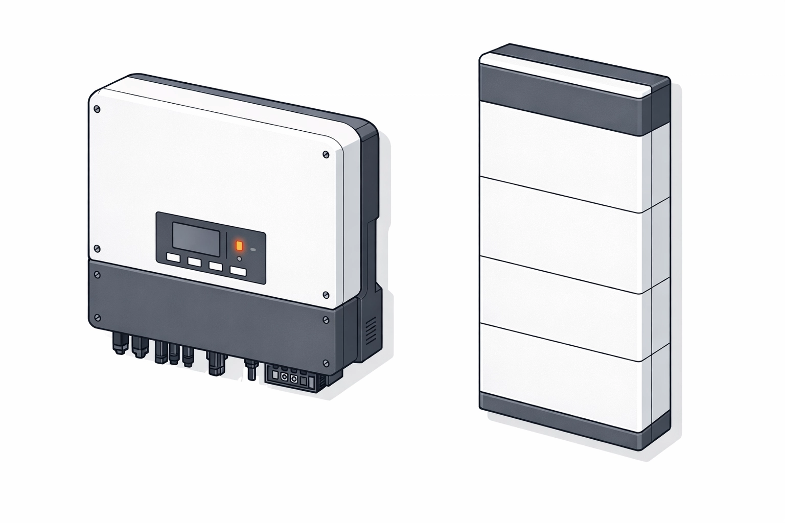 Moderner Hybrid-Wechselrichter und Batteriespeicher für die PV Anlage Installation in Wien