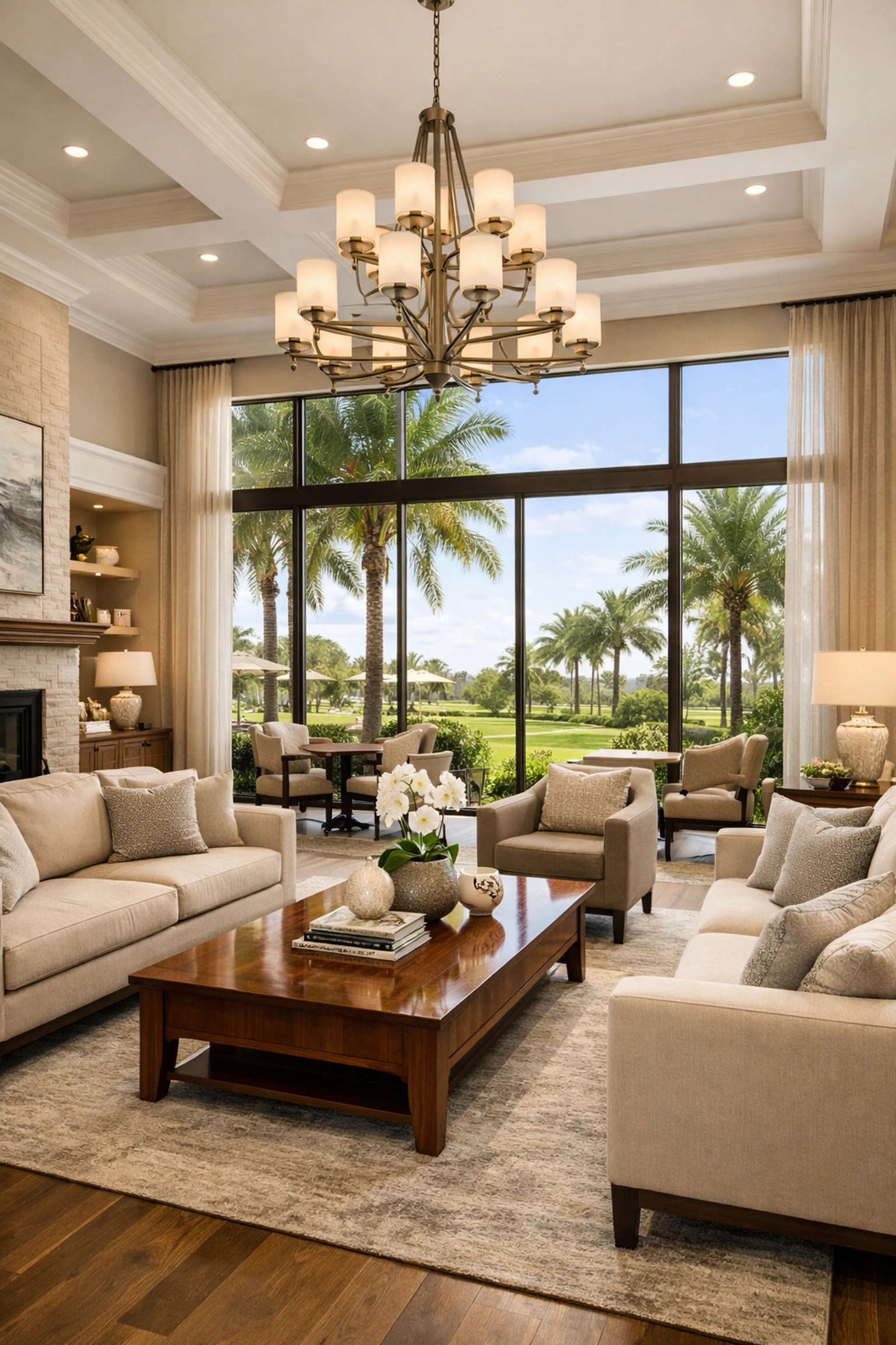 Modern common area of a Wesley Chapel assisted living facility for retirement planning in Wesley Chapel FL.