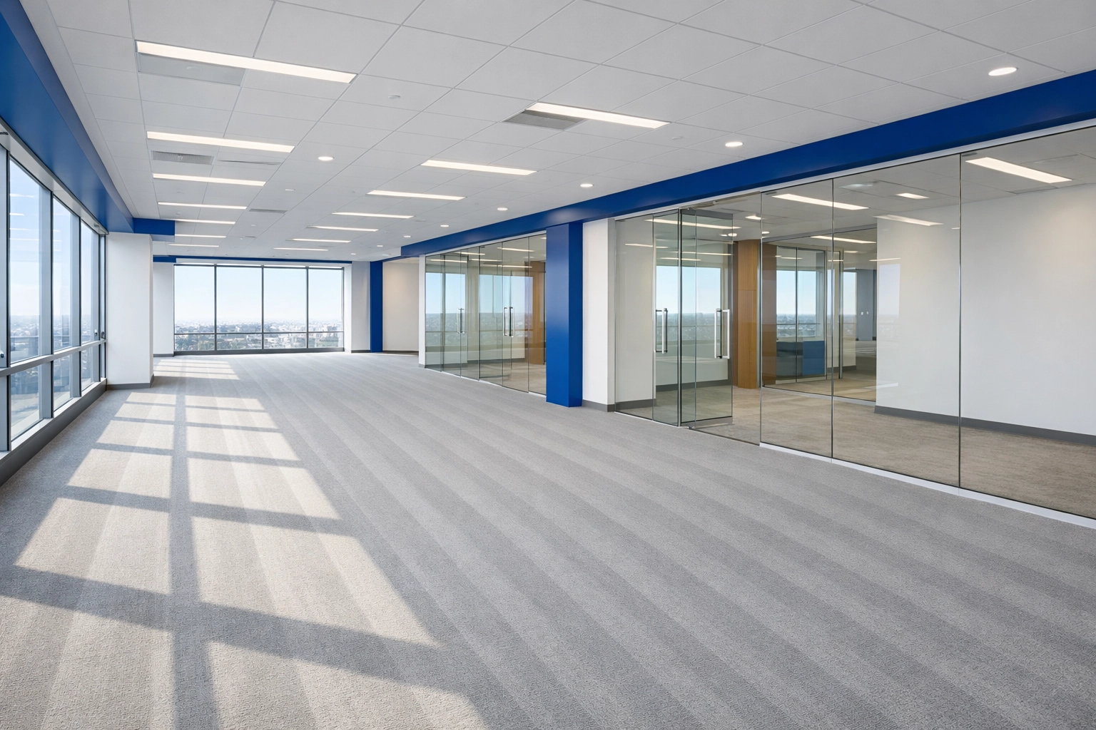 Pristine commercial office in the 128 Belt featuring 128 Belt Cluster Strike professional cleaners' work.
