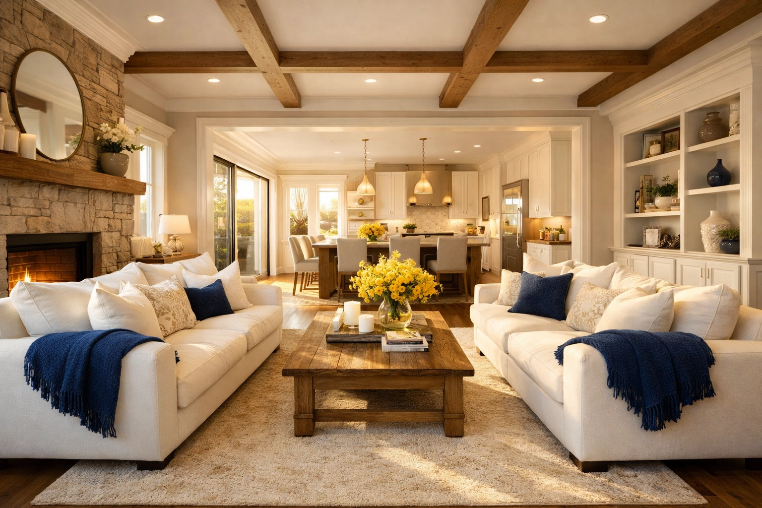 Bright and airy luxury living room reflecting high-quality residential deep cleaning in Carlisle.