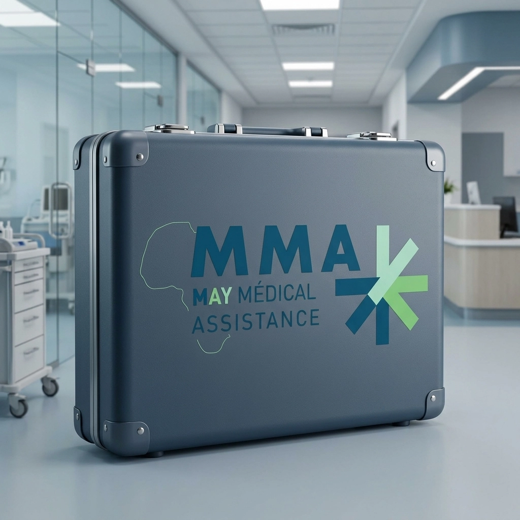Le logo MMA sur un kit médical