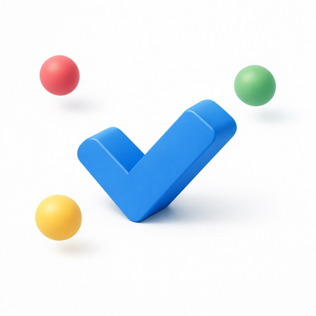 Modern check mark icon representing efficient task completion and organized snippets.