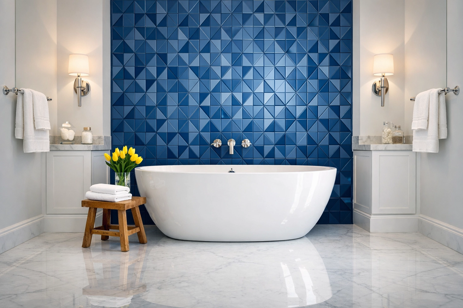 A spotless luxury bathroom in Lynnfield showcasing the results of professional Ninja-level cleaning.