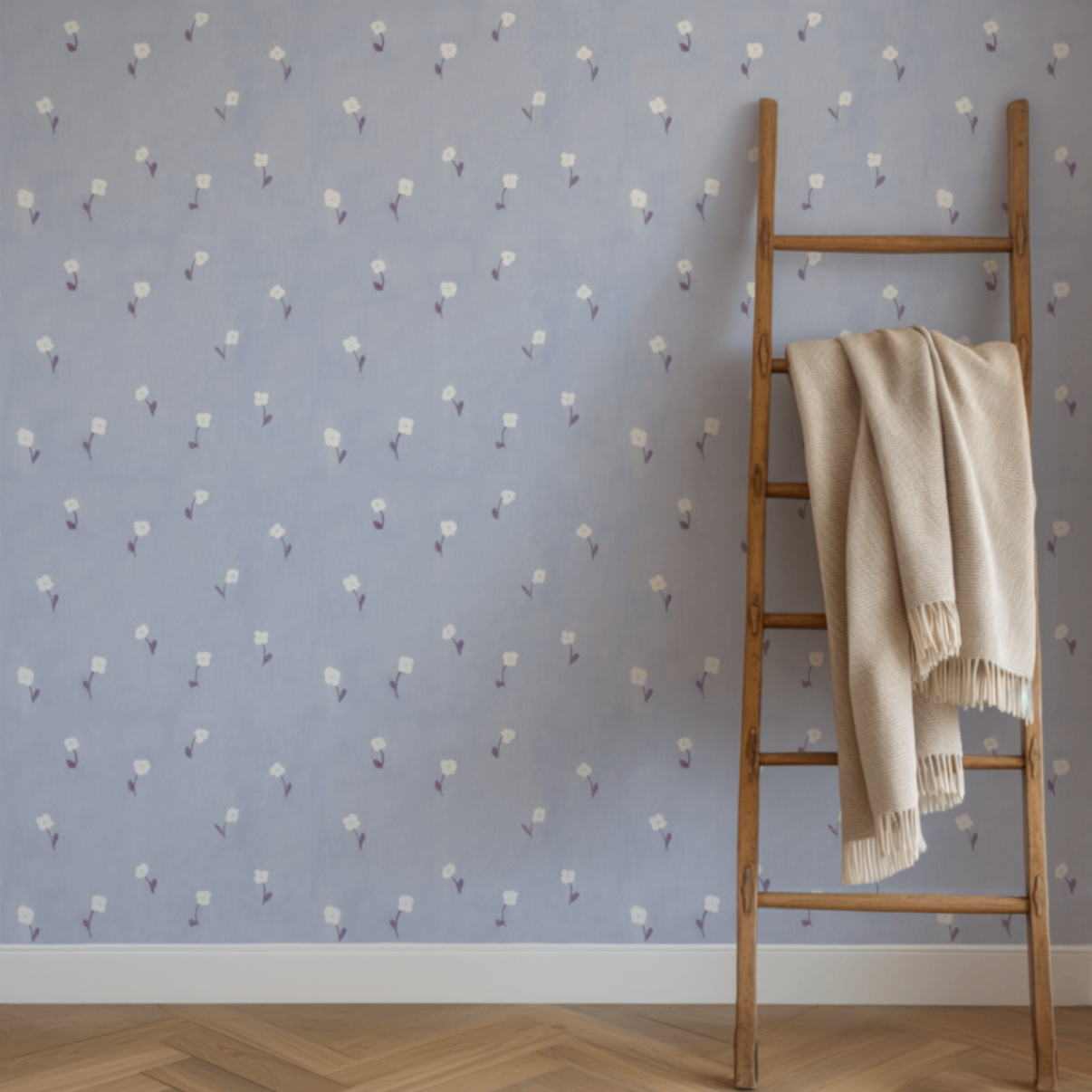 Joyful Blossom Lavender Wallpaper (cozy interior)