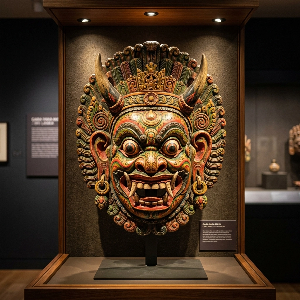 A traditional Deva mask from Ambalangoda, representing Sri Lankan artistic legacy