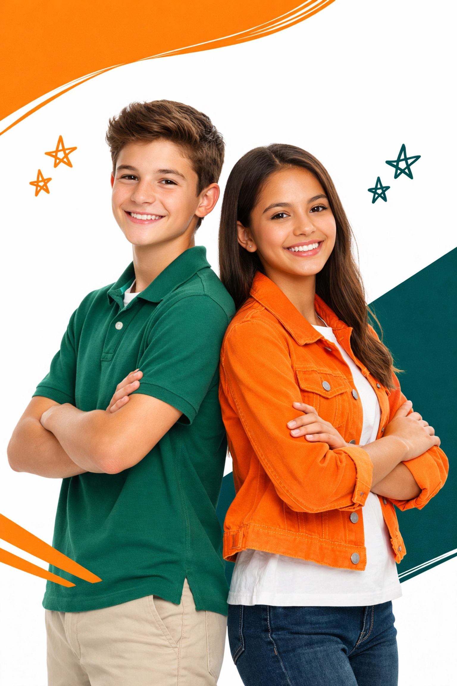 Confident teenagers standing with poise, representing social skills gained from the Complete Life Skills Platform.