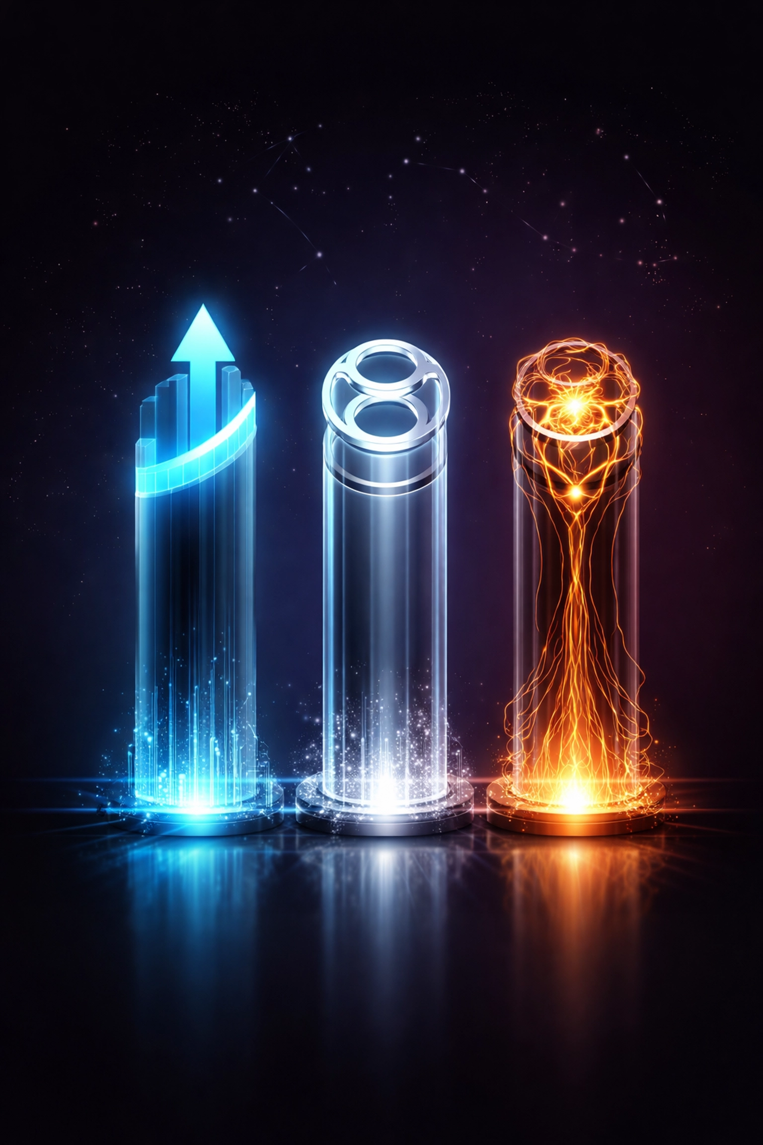 Three investment pillars representing enhancers, diversifiers, and inflation hedges in alternative portfolio allocation