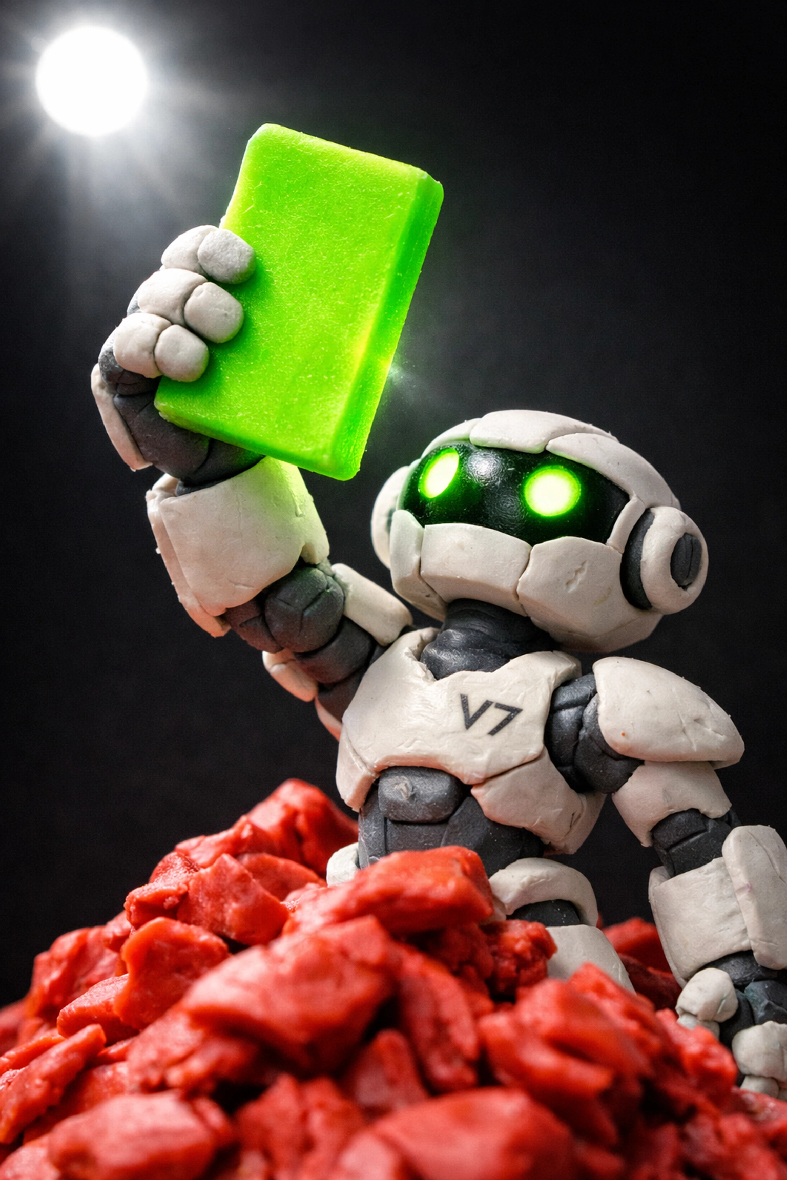 KINETK VANTAGE-7 robot holding an optimized resume, representing successful AI-powered job search results.