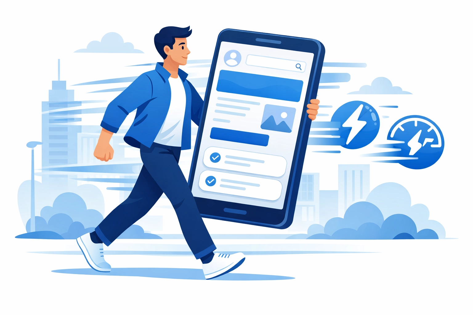 Fast, mobile-friendly website illustration highlighting local SEO success for Monmouth County businesses.