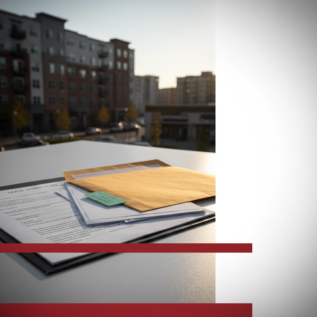 Ohio eviction law compliance - SB 237 legal documents delivered at apartment complex, RVB Services red brand accent Ohio eviction law compliance - SB 237 legal documents delivered at apartment complex, RVB Services red brand accent