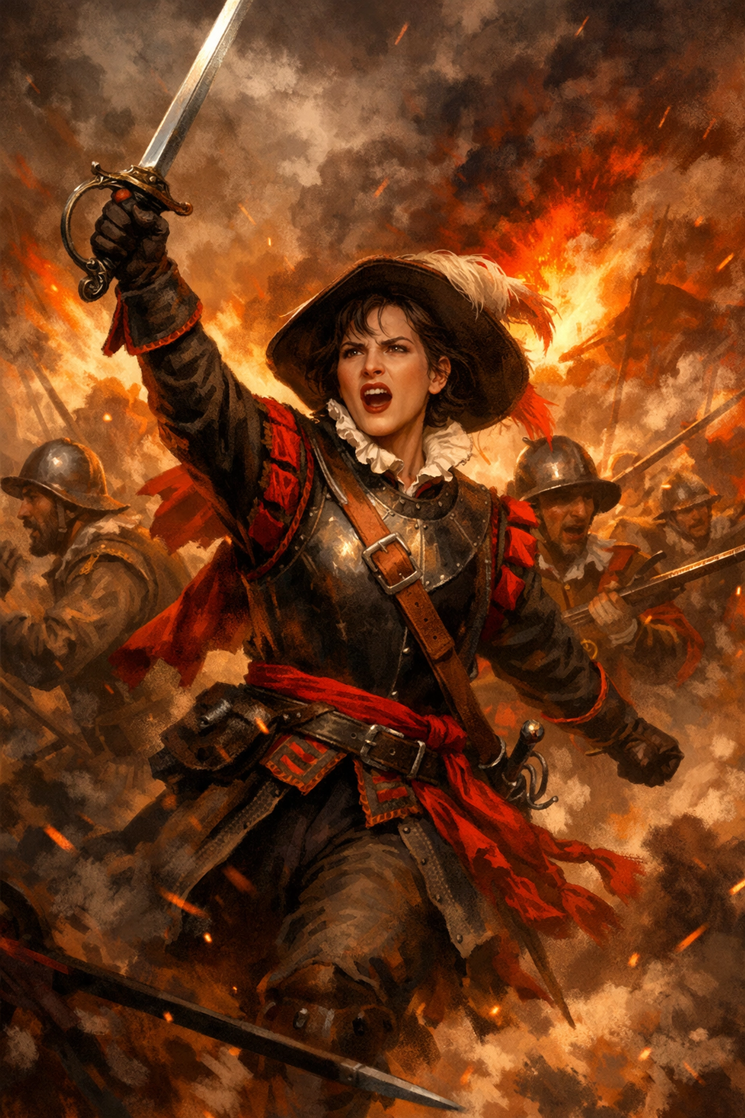 The Nun Lieutenant Catalina de Erauso commanding Spanish soldiers in battle, queer military hero