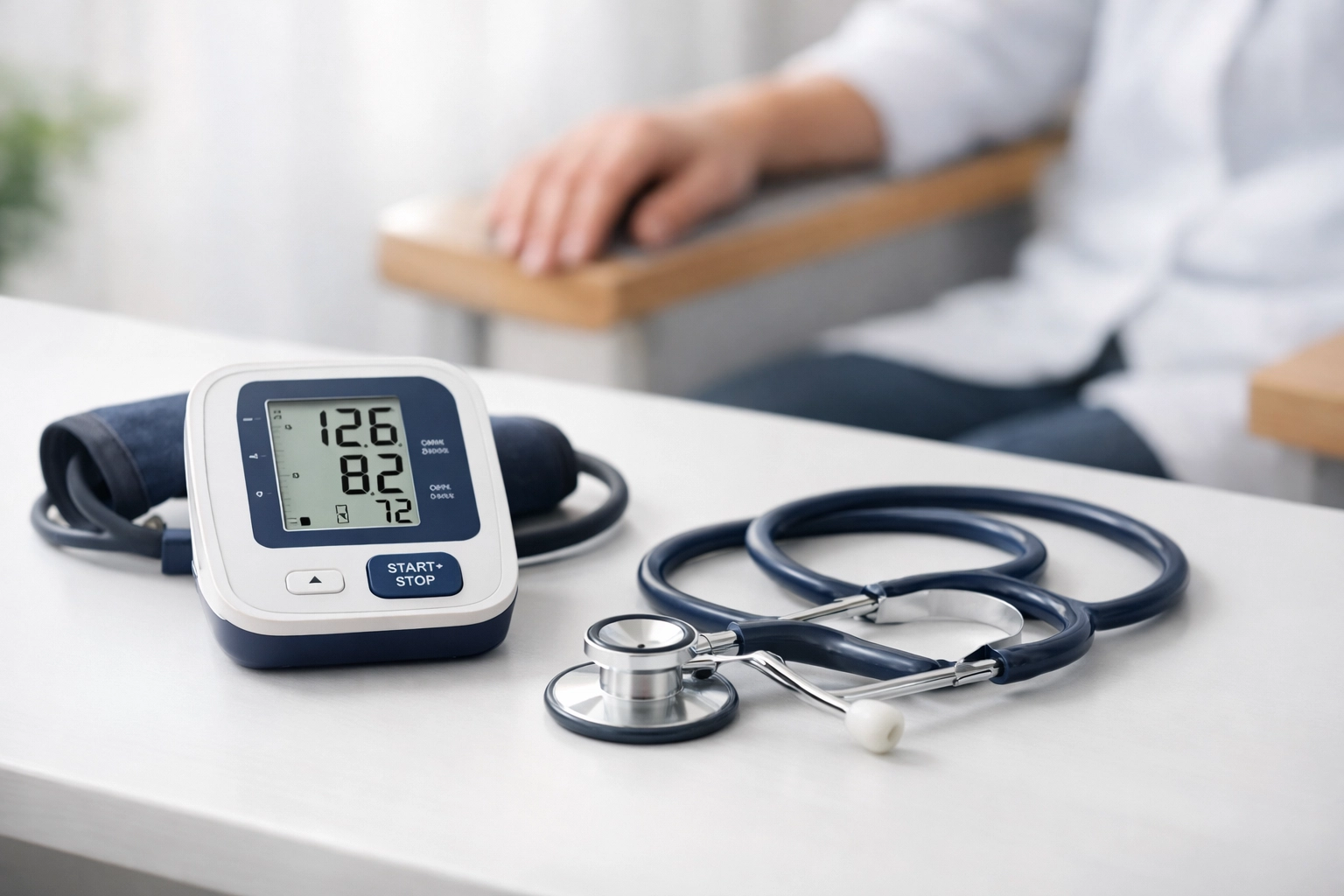 Blood pressure monitor and stethoscope for specialist chronic fatigue assessment