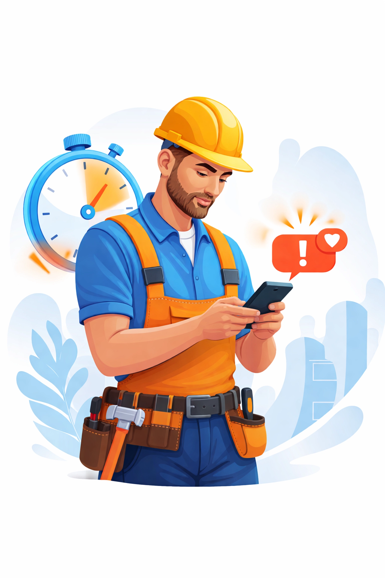 Contractor receives urgent lead notification on smartphone, highlighting speed-to-lead for Hampton Roads contractors