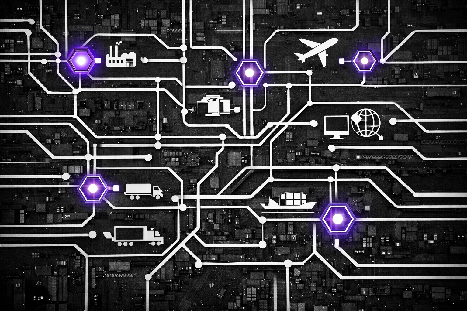 Supply chain network showing interconnected data flows for DPP compliance and value chain optimization