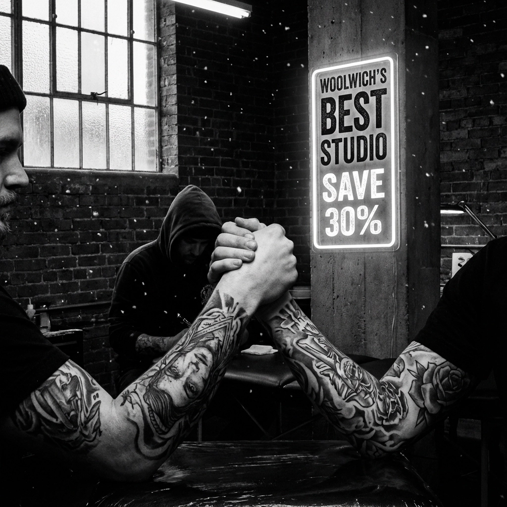 Winter Tattoo Referral Campaign: Save 30% with Your Friend at Woolwich's Best Studio!