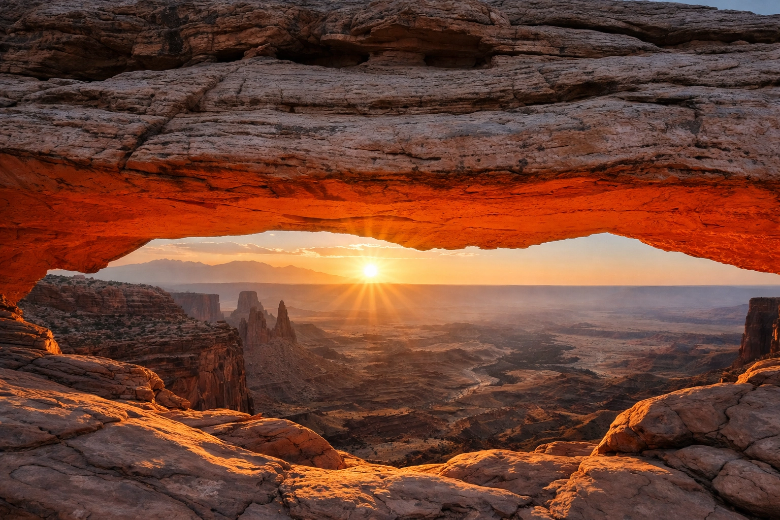 The Ultimate Guide to Photographing All 63 US National Parks: Everything You Need to Succeed 3 Mesa Arch glowing at sunrise in Canyonlands, a premier landscape photography location in Utah.