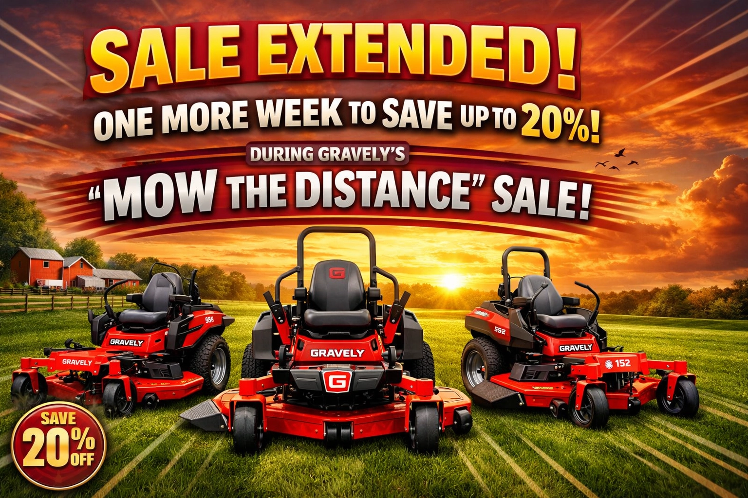 [HERO] Sale Extended! One More Week to Save Up to 20% During Gravely’s "Mow the Distance" Sale