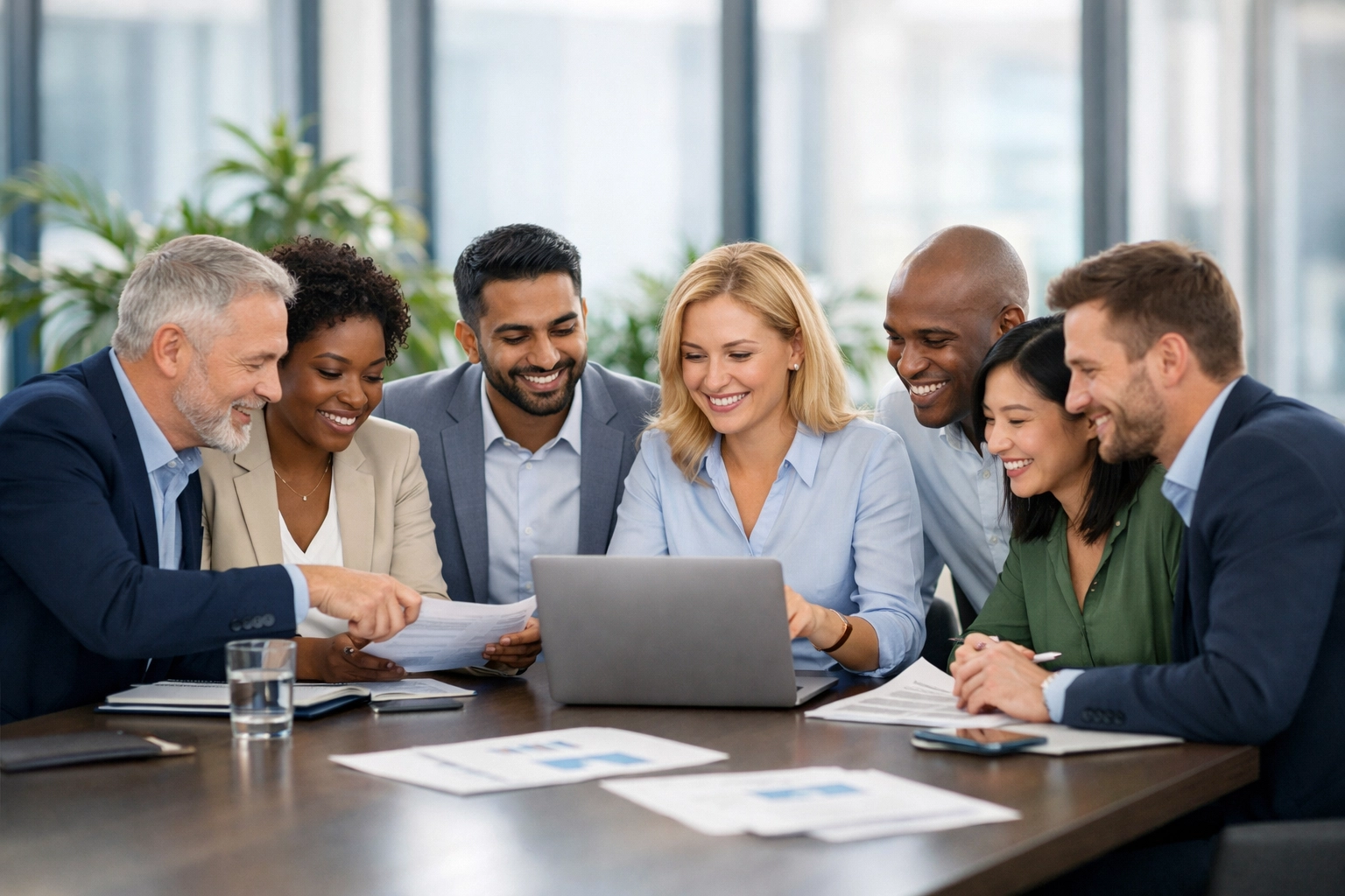 Franchise sales organization team collaborating on emerging brand development strategy