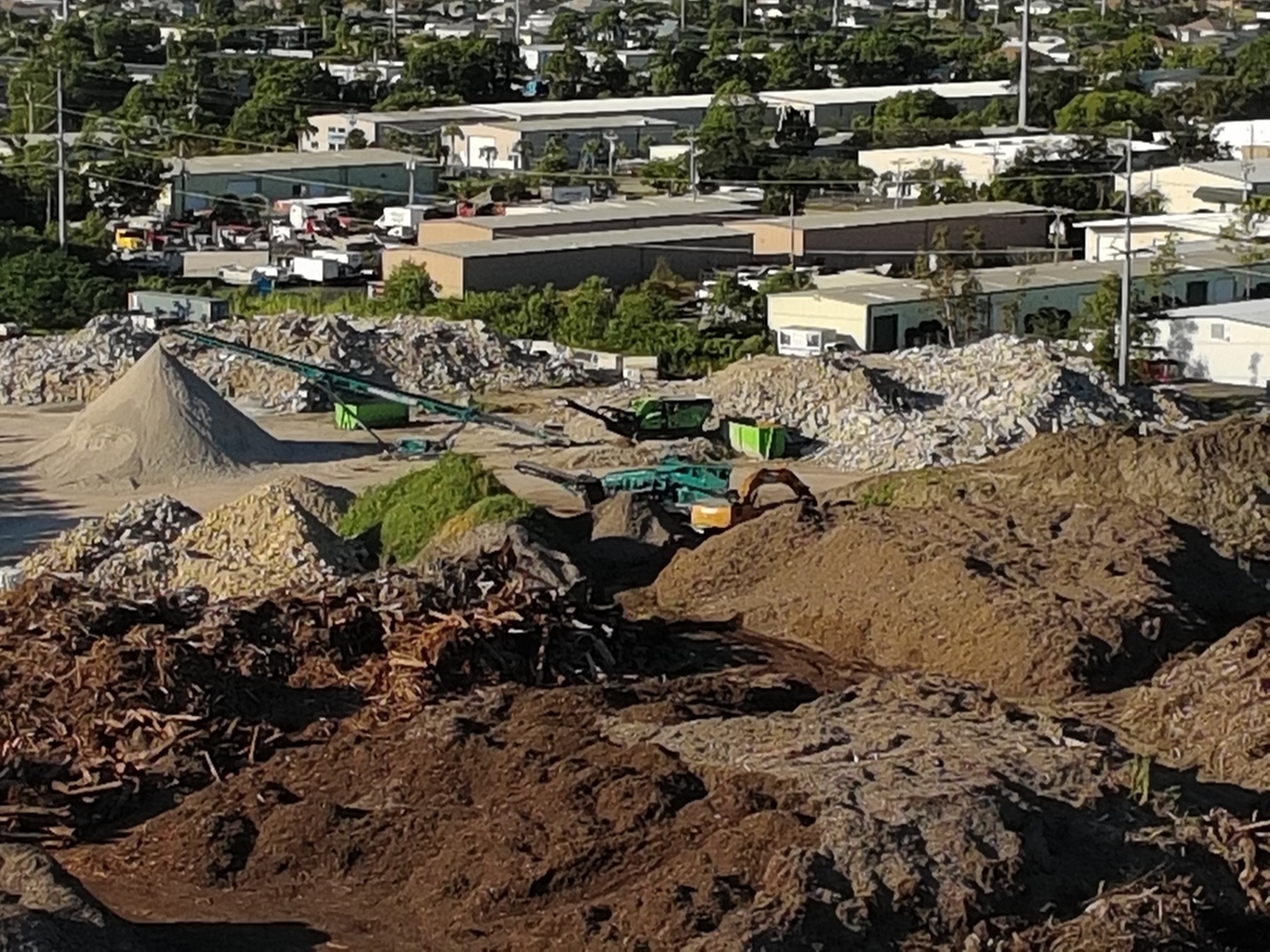 Aerial drone image of industrial site