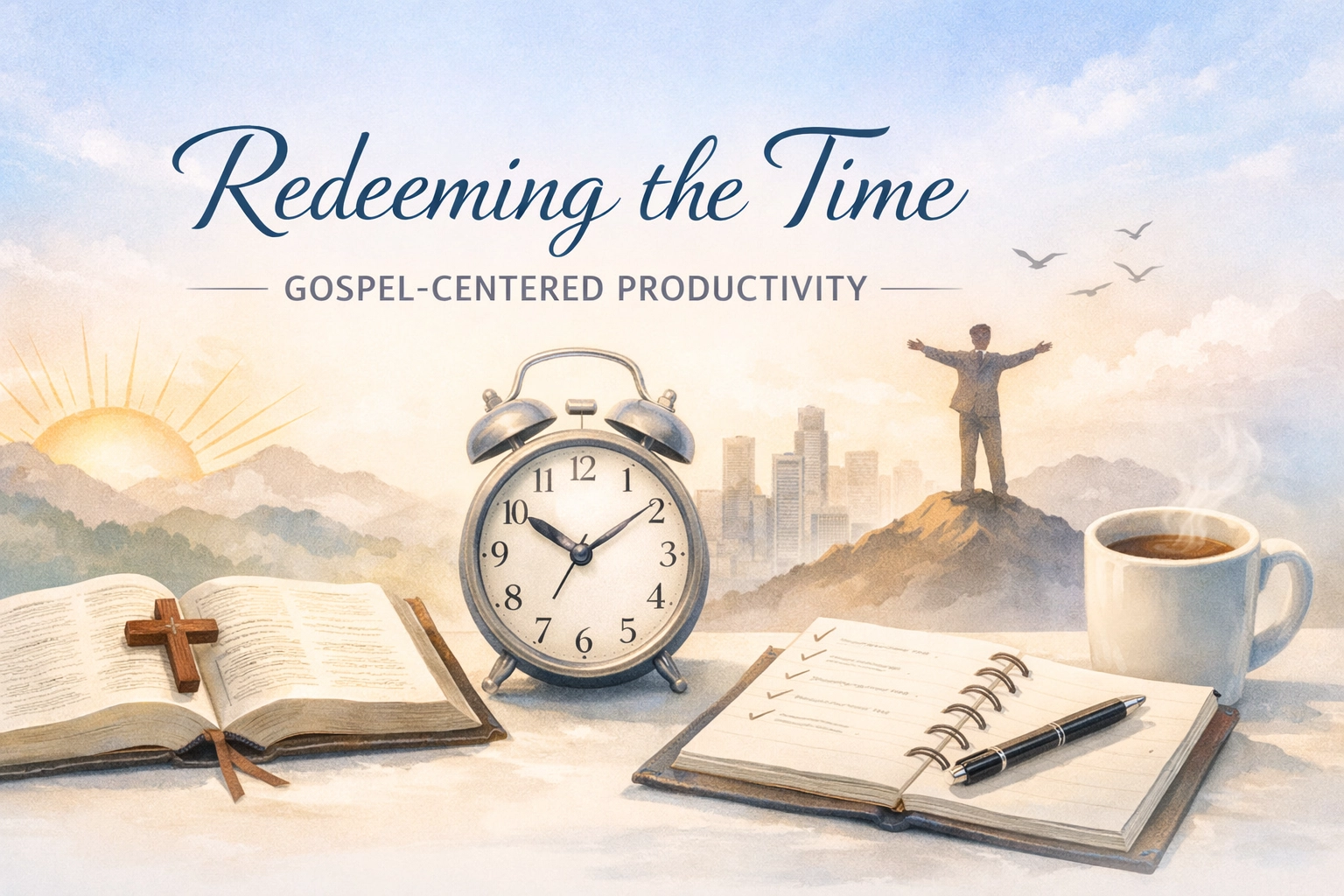 Let's be real, most of us feel like we're drowning in obligations. Between work deadlines, family commitments, church responsibilities, and the endless scroll of social media, finding time to breathe (let alone pray) feels impossible. We download productivity apps, buy planners with fancy bullet journal spreads, and promise ourselves this  will be the week we finally get it together. But here's the thing: God never intended for us to hustle our way to holiness. The Christian approach to productivity looks radically different from what the world sells us. Instead of grinding until we burn out, Scripture calls us to steward our time as a gift from God, one that ultimately belongs to Him and exists for His glory.  Why Time Matters in the Kingdom  The Apostle Paul writes in Ephesians 5:15-16, "Look carefully then how you walk, not as unwise but as wise, making the best use of the time, because the days are evil." That phrase "making the best use of the time" literally translates to "redeeming the time" in Greek, buying back what's been lost or stolen. Your time isn't just a resource to manage. It's sacred ground. Every hour you're given is an opportunity to love God, serve others, and participate in His kingdom work. That inbox full of emails? Those dishes in the sink? The project at work? All of it can become an act of worship when we approach it with the right heart. But our culture treats time like a commodity we need to hack and optimize for personal gain. We're told to "maximize efficiency," "crush our goals," and "level up" our lives. There's nothing inherently wrong with being productive, but when productivity becomes an idol, when we measure our worth by our output, we've missed the gospel entirely.  Jesus: The Ultimate Model of Productive Rest  If anyone had the right to be stressed about time management, it was Jesus. He had three years to accomplish the most important mission in human history, yet we never see Him frantic or hurried. He regularly withdrew to pray. He took time to eat with people society dismissed. He even slept during a storm while His disciples panicked. Jordan Raynor, in his book Redeeming Your Time , identifies seven biblical principles from how Jesus managed His time. One of the most counter-cultural is "Eliminate All Hurry." Jesus moved with purpose, but never with panic. He understood something we often forget: busyness isn't the same as faithfulness. Think about it, Jesus left healing undone. He walked away from crowds who desperately needed Him. Why? Because He only did what the Father called Him to do in that moment. He accepted His "unipresence" (the fact that He could only be in one place at a time), and trusted God with the rest. That's freedom we desperately need to embrace today.  Rooting Productivity in the Gospel  Reagan Rose's book Redeeming Productivity  centers on a crucial foundation: you belong to God, and you exist to glorify Him . This completely reframes why we do what we do. Secular productivity asks, "How can I get more done so I feel successful?" Gospel-centered productivity asks, "How can I steward what God has given me to serve His purposes and bring Him glory?" Here's what that looks like practically: Start with the Word, not your notifications.  Before you check your phone, spend time in Scripture. Let God's priorities shape your day before the world's demands flood in. This isn't legalism, it's recalibrating your heart to what actually matters. Let your yes be yes.  Stop over-committing. When you say yes to everything, you're actually saying no to the things God has specifically called you to do. Boundaries aren't selfish; they're biblical. Jesus said no all the time. Dissent from the Kingdom of Noise.  Social media, news alerts, podcast episodes, streaming shows, we're drowning in information and entertainment. Create space for silence. Turn off notifications. Take a Sabbath from screens. You'll be amazed at how much mental energy returns when you stop letting the world shout at you 24/7. Embrace Productive Rest.  God commanded Sabbath rest not because He's cruel, but because He designed us to need it. Rest isn't wasted time, it's worship. It's declaring that God sustains the universe just fine without your constant striving.  The Morning Matters  One of the most practical shifts you can make is crafting a morning routine that prioritizes Scripture over other distractions. Rose emphasizes this as foundational to gospel-centered productivity. Most of us reach for our phones before our feet hit the floor. We scroll Instagram, check emails, and absorb the world's agenda before we've even said "good morning" to Jesus. But when you start with the Word, you're reminding yourself whose you are and why you exist. Your morning doesn't need to be Instagram-perfect. You don't need a $50 leather-bound journal and artisanal coffee (though those are nice!). You just need consistency, five minutes with your Bible and a simple prayer asking God to guide your day. Try this for a week: set your phone across the room at night so you have to get out of bed to turn off the alarm. When you do, don't check it. Instead, grab your Bible first. Read a chapter. Pray. Then  face your notifications.  When Suffering Interrupts Your Plans  Here's the hard truth: even with the best time management strategies, life will mess up your plans. You'll get sick. Your kid will have a meltdown right before an important meeting. Your car will break down. A loved one will need you at the worst possible moment. Rose reminds us that suffering isn't a bug in the system, it's God's pruning for greater productivity in His kingdom. When your carefully planned day falls apart, you're invited to trust that God is still sovereign. He's teaching you dependence, humility, and compassion through the chaos. This is where grace-based productivity diverges completely from the hustle culture. Secular productivity treats interruptions as enemies to eliminate. Gospel-centered productivity sees them as opportunities to trust God and serve others sacrificially.  Prioritize Your Yeses  You can't do everything, and that's not a character flaw, it's your humanity. So how do you decide what deserves your time? Start by identifying your God-given callings. Most of us have a few primary spheres: relationship with God, family, work, church community, and rest. Everything else is secondary. Before you commit to coaching little league, leading another Bible study, or volunteering for that committee, ask: "Does this align with my primary callings, or am I just afraid of disappointing someone?" Saying no to good things creates space for the best things. It's okay to disappoint people sometimes. Jesus did. You're not called to be everyone's savior: we already have one of those.  Your Time Is a Stewardship, Not a Burden  Ultimately, redeeming your time isn't about cramming more tasks into your day or becoming a productivity machine. It's about stewarding the gift of hours God has given you with intentionality, joy, and faith. You don't have to have it all figured out. You don't need the perfect system. You just need to keep returning to this truth: your time belongs to God, and He's given it to you for His glory and the good of others. So breathe. Rest. Say no when you need to. Start your day with Jesus. Work with excellence, but not with anxiety. And remember: your worth isn't measured by your to-do list. You're loved because you're His. Want more gospel-centered content on living faithfully in a busy world?  Follow our blog at laynemcdonald.com  for weekly encouragement, faith-driven insights, and practical wisdom for Christian living. Don't miss a post: subscribe today and join a community committed to glorifying God in everything we do.