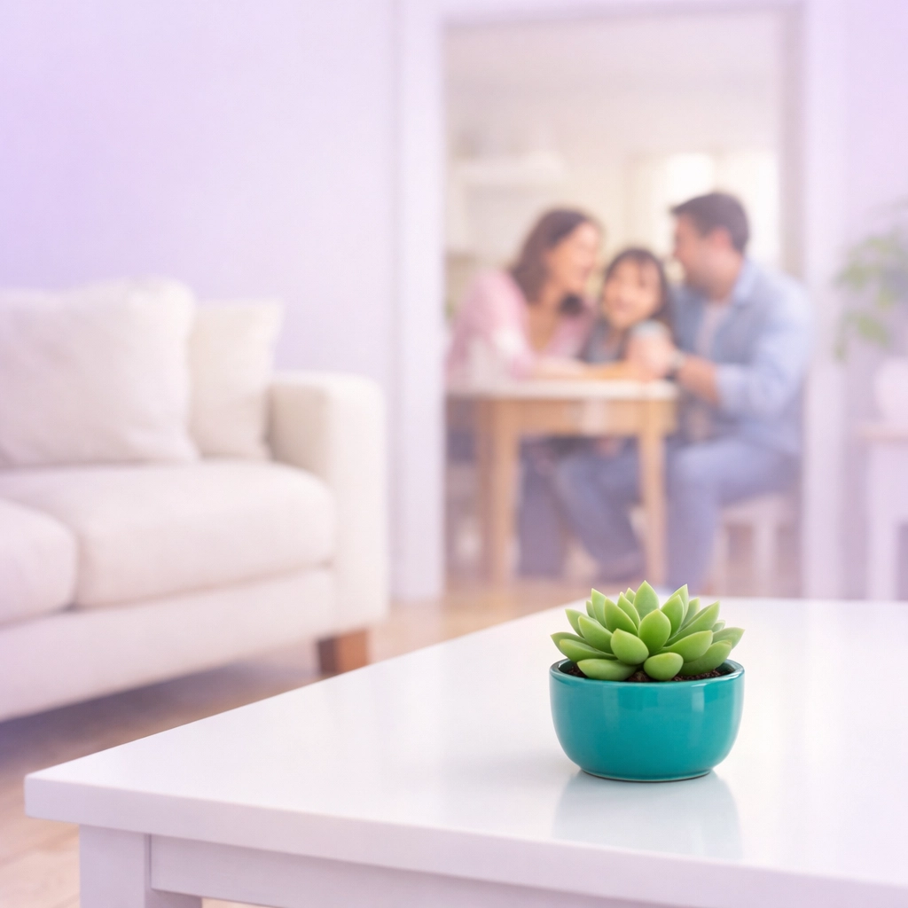 A fresh and dust-free living room in Waterloo IA showcasing the results of consistent house cleaning services.