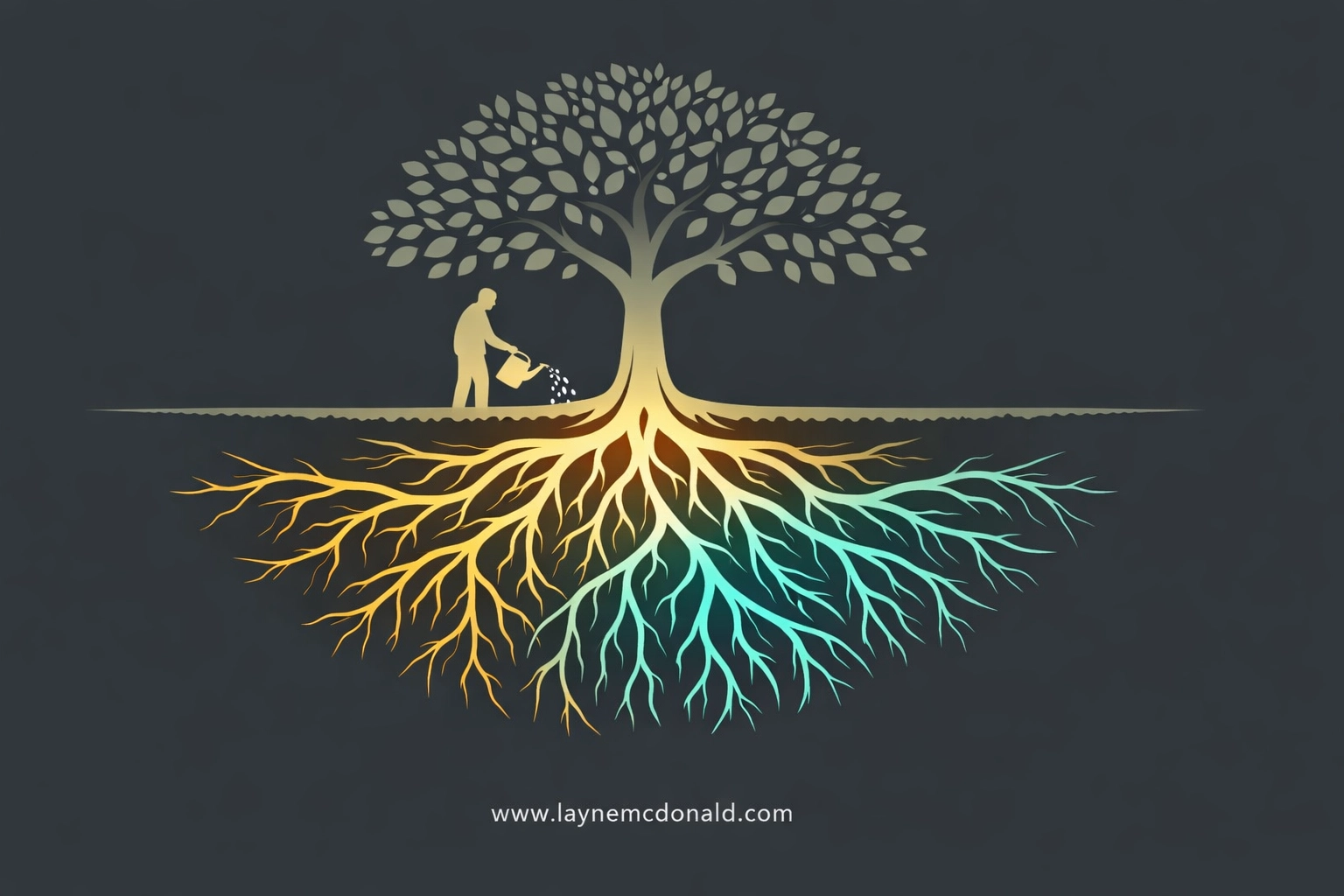 A leader watering tree roots, symbolizing the importance of internal health in church leadership culture.