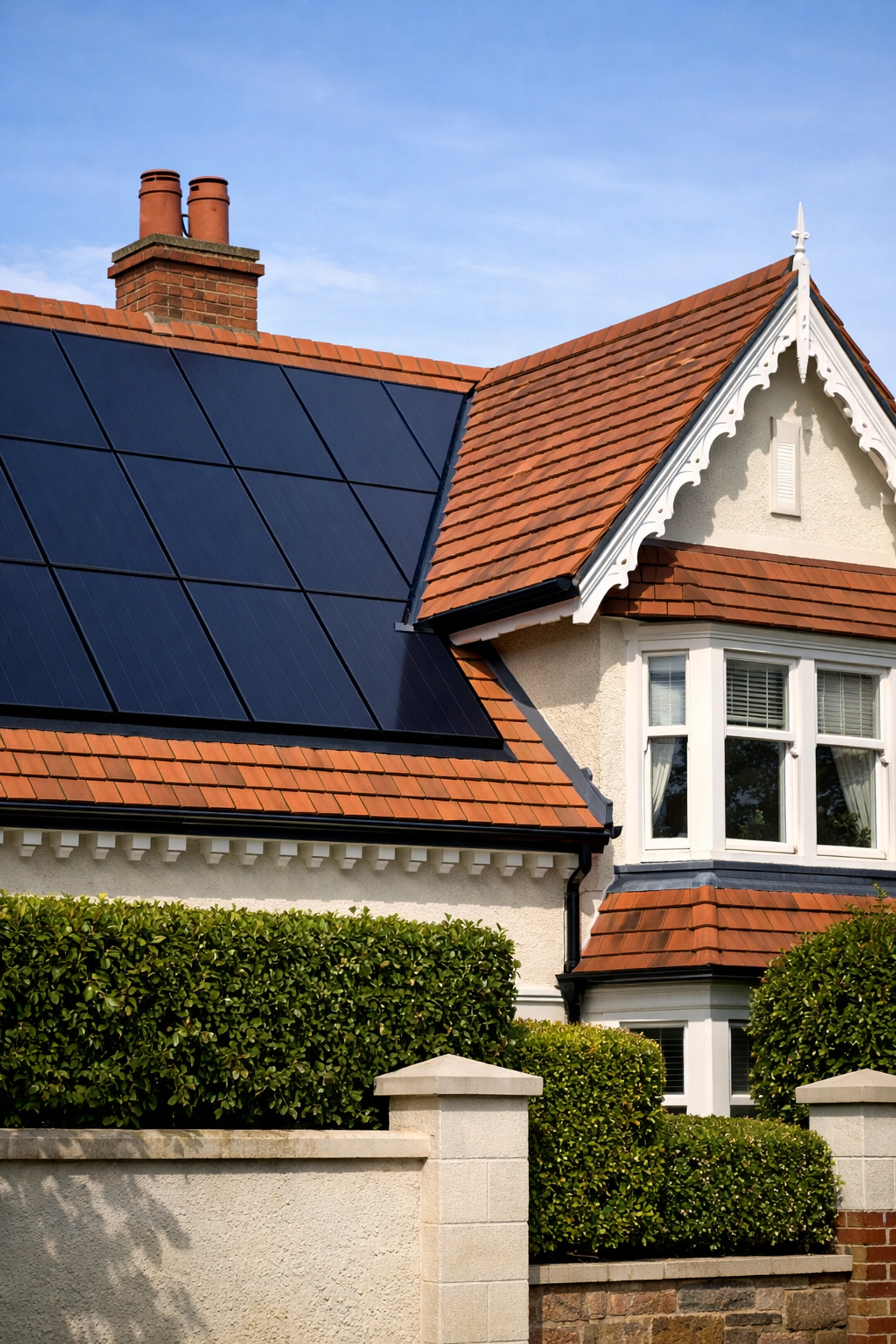 Traditional Bournemouth villa featuring modern solar panel installation under permitted development rights.