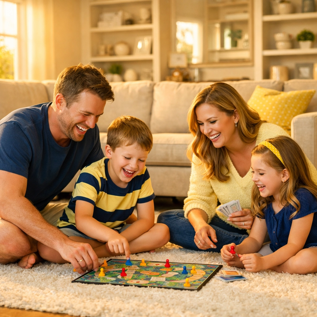 Happy family enjoying a clean, stress-free home in Carlisle thanks to recurring weekly house cleaning services.