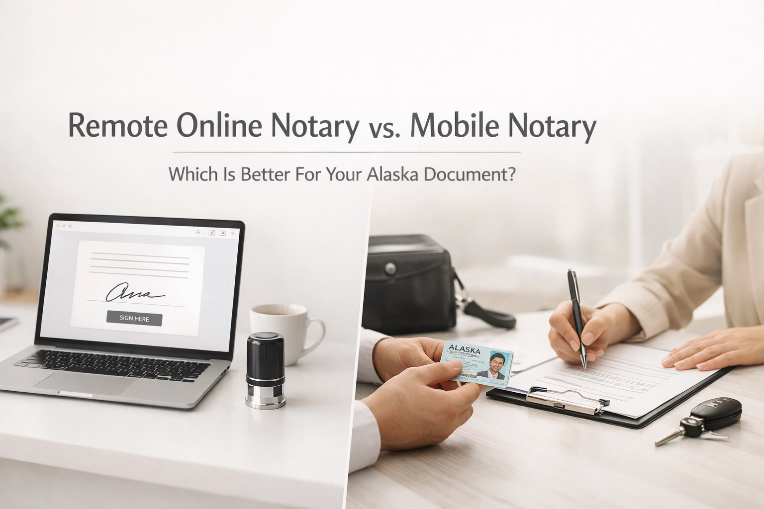 [HERO] Remote Online Notary vs. Mobile Notary: Which Is Better For Your Alaska Document?
