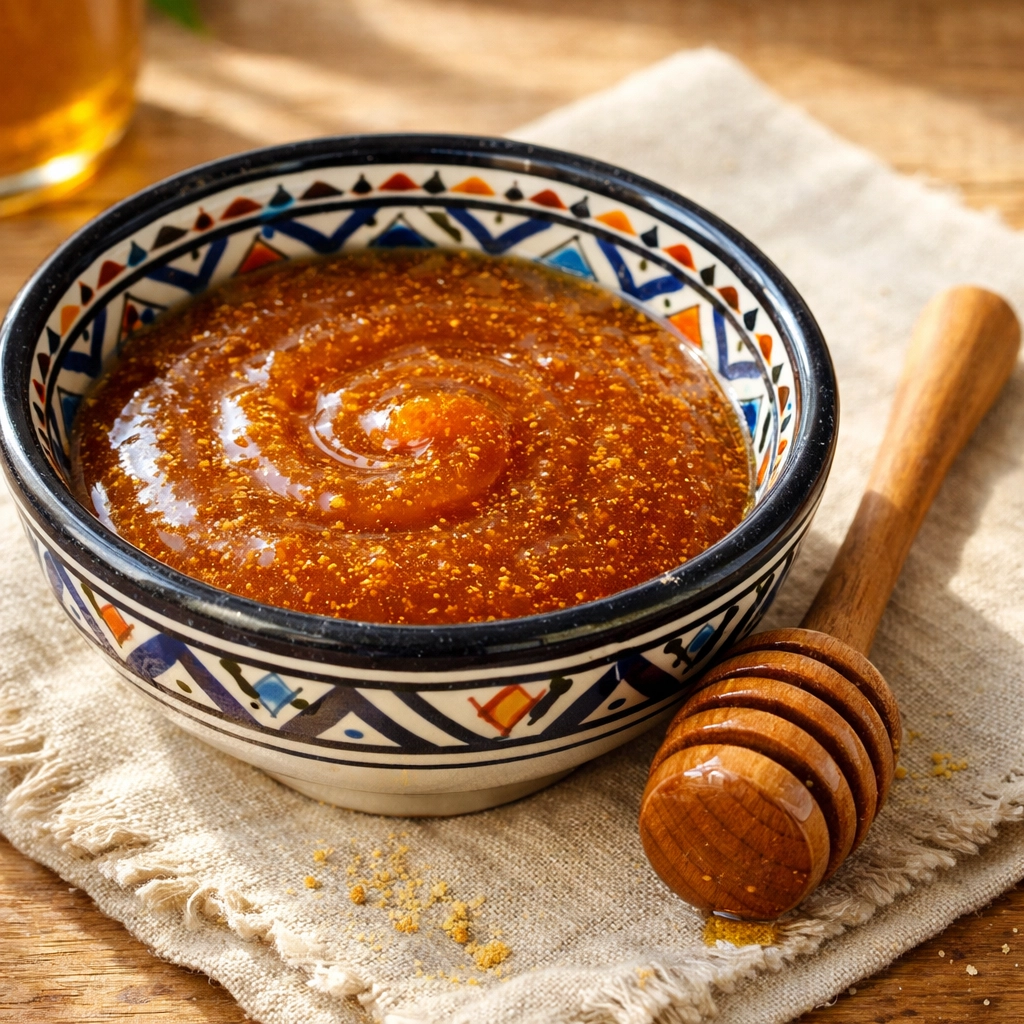 عسل نحل طبيعي مخلوط بطلع النخيل لتقوية المناعة وزيادة مستويات الخصوبة