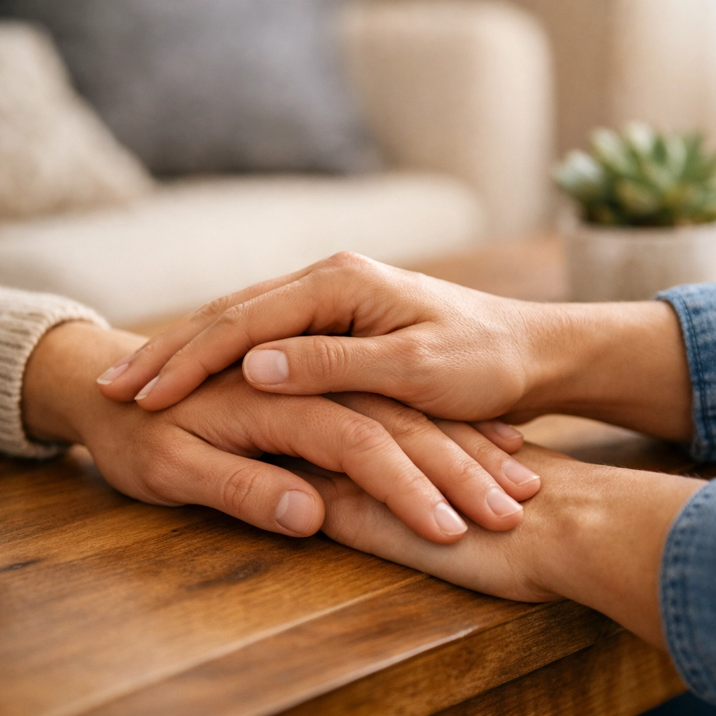 Supportive gesture representing financial guidance and trust for a bad credit loan canada.