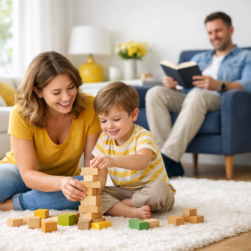 A happy family enjoying a pristine home thanks to reliable residential cleaning Massachusetts experts.