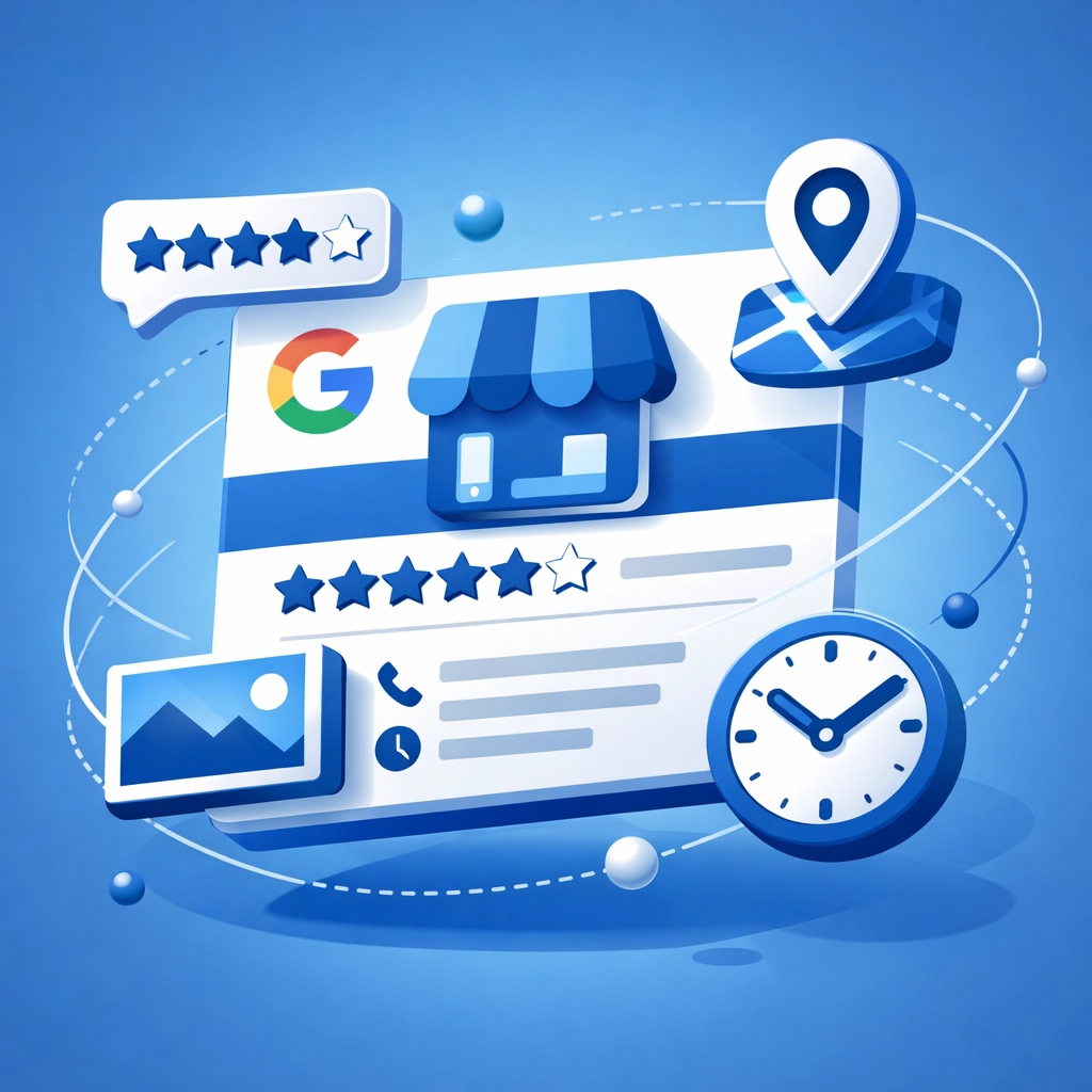 Google Business Profile with star ratings and business information for local SEO