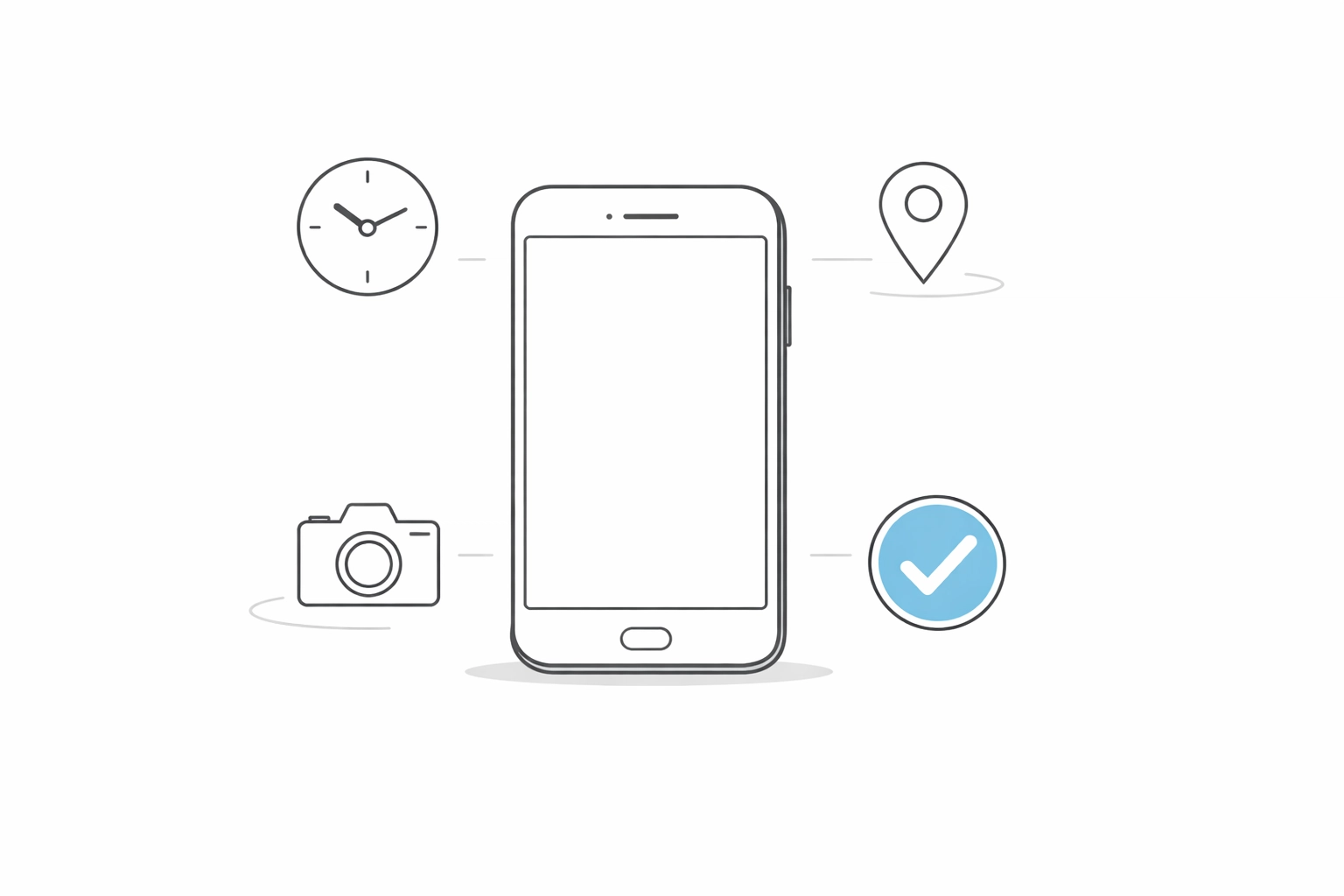 Mobile field service app showing scheduling, location tracking, and job completion features