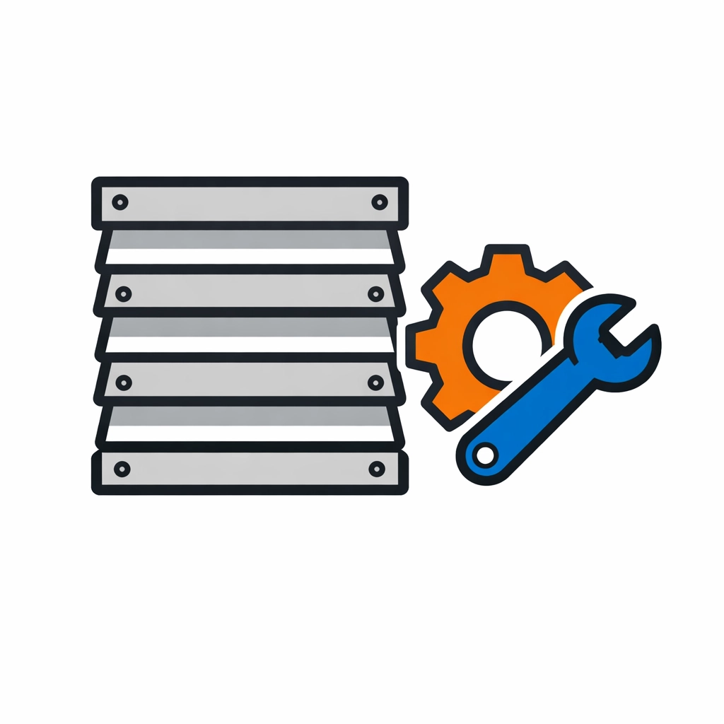 Minimalist graphic of hurricane shutter maintenance tools for professional property management in Venice Florida.