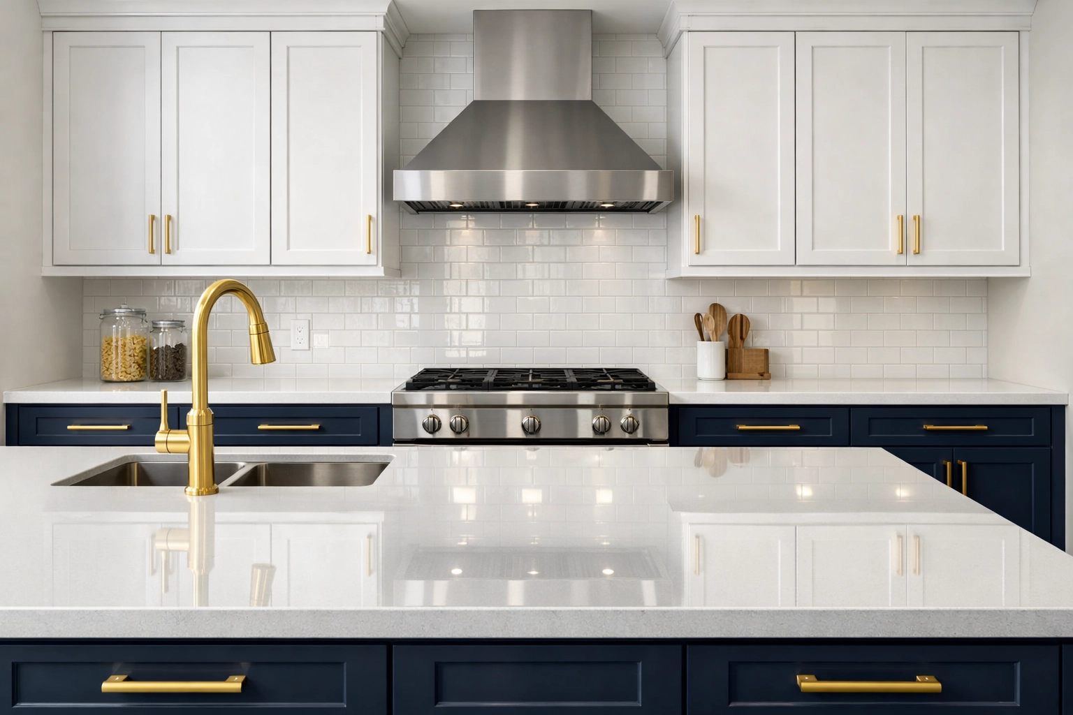 A sparkling clean modern kitchen following professional post construction cleaning Southborough services.
