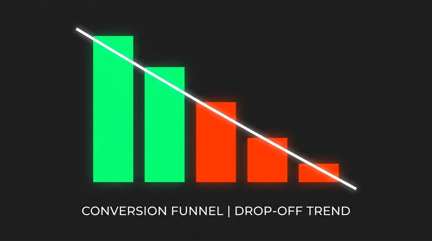 Conversion Drop-off Illustration