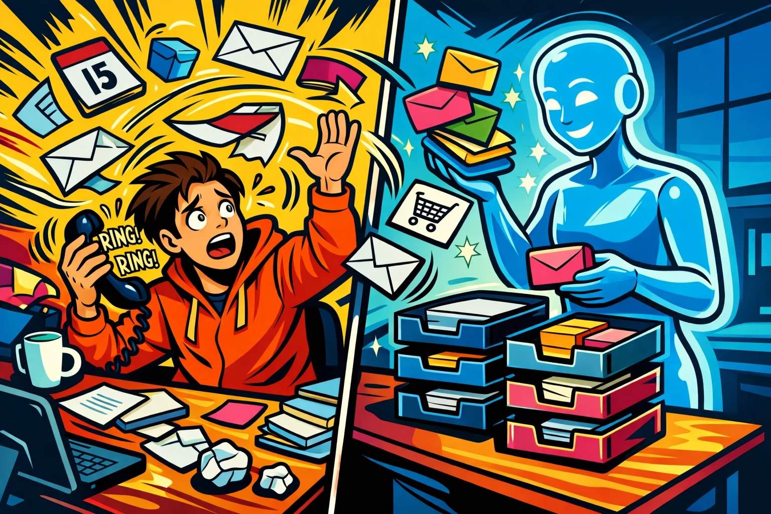 An AI virtual assistant for business helps a small business owner organize chaotic emails and automate support to scale.