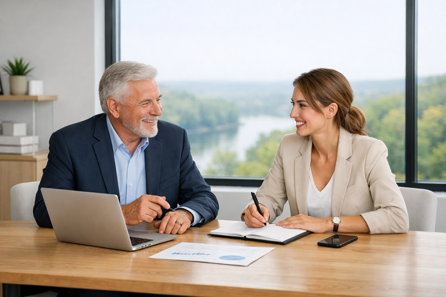 Multi-generational family business owners in MS discussing a successful leadership transition and exit strategy.